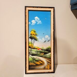 Ucagco Japan Wooden Framed Bark Art 1930-1950s Antique Vintage